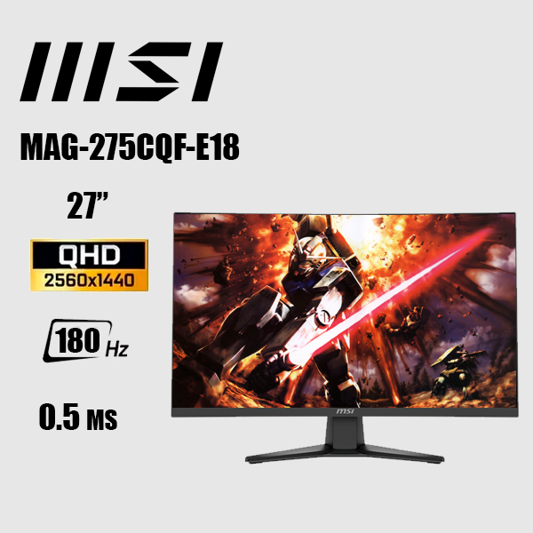 Monitor Gaming Curvo MSI MAG275CQF 27 pulgadas - Pantalla WQHD 2K 180Hz para gaming - Color negro - Disponible en Perú