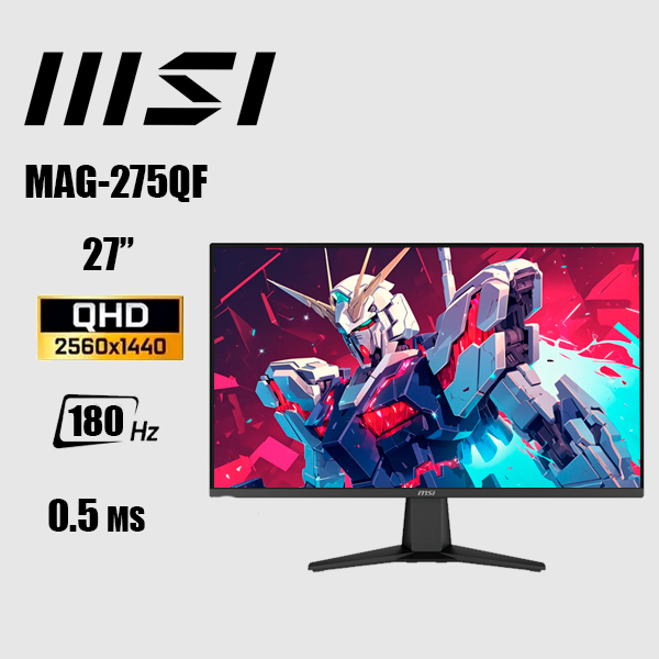 Monitor Gaming MSI MAG-275QF 27 pulgadas con resolución 2K WQHD y 180Hz para gaming competitivo en Perú